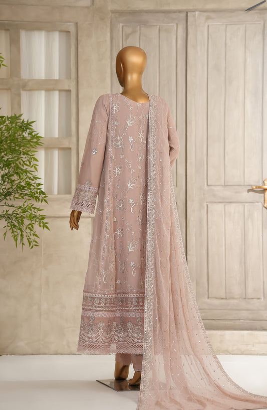 Anzara by Maria Fabrics Embroidered Chiffon Stitched 3 Piece Suit - Samaira - MRF25AN - Pink - Festive Collection