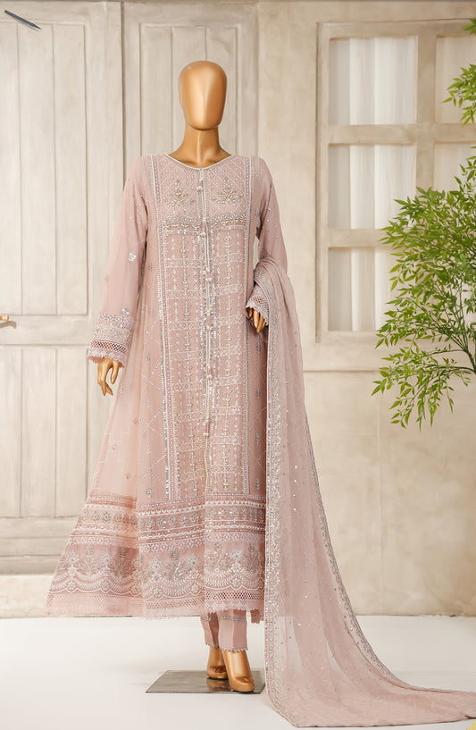 Anzara by Maria Fabrics Embroidered Chiffon Stitched 3 Piece Suit - Samaira - MRF25AN - Pink - Festive Collection