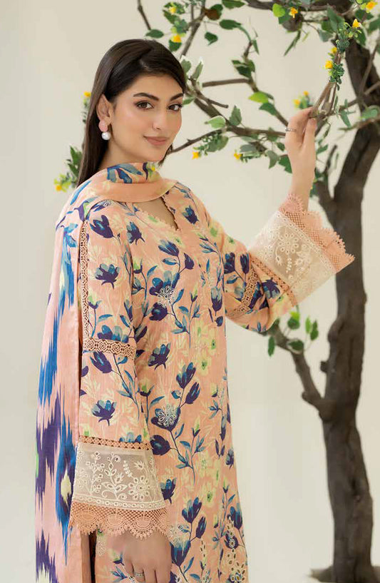 Ardin by Johra Printed & Embroidered Staple Jacquard Unstitched 3 Piece Suit - JW-262 - JH25ARDIN - Peach - Winter Collection