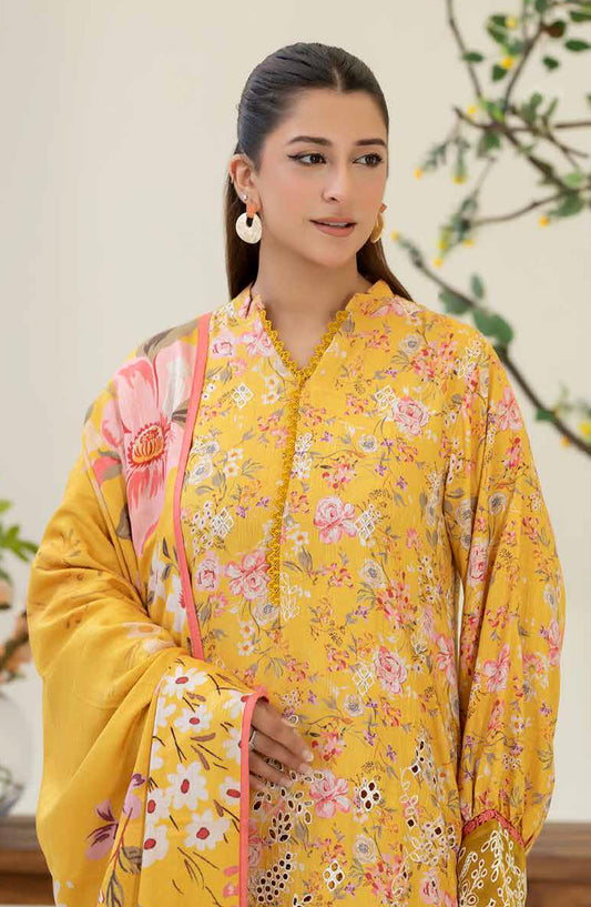 Ardin by Johra Printed & Embroidered Staple Jacquard Unstitched 3 Piece Suit - JW-260 - JH25ARDIN - Yellow - Winter Collection