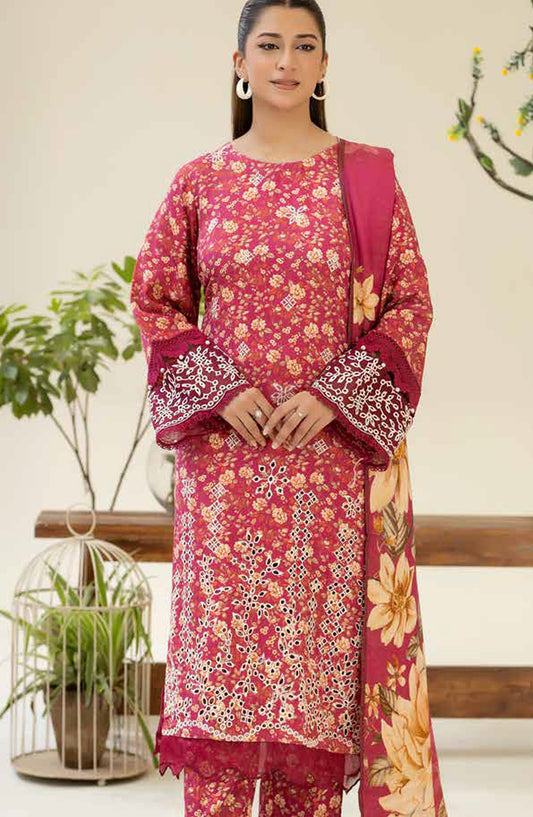 Ardin by Johra Printed & Embroidered Staple Jacquard Unstitched 3 Piece Suit - JW-259 - JH25ARDIN - Pink - Winter Collection