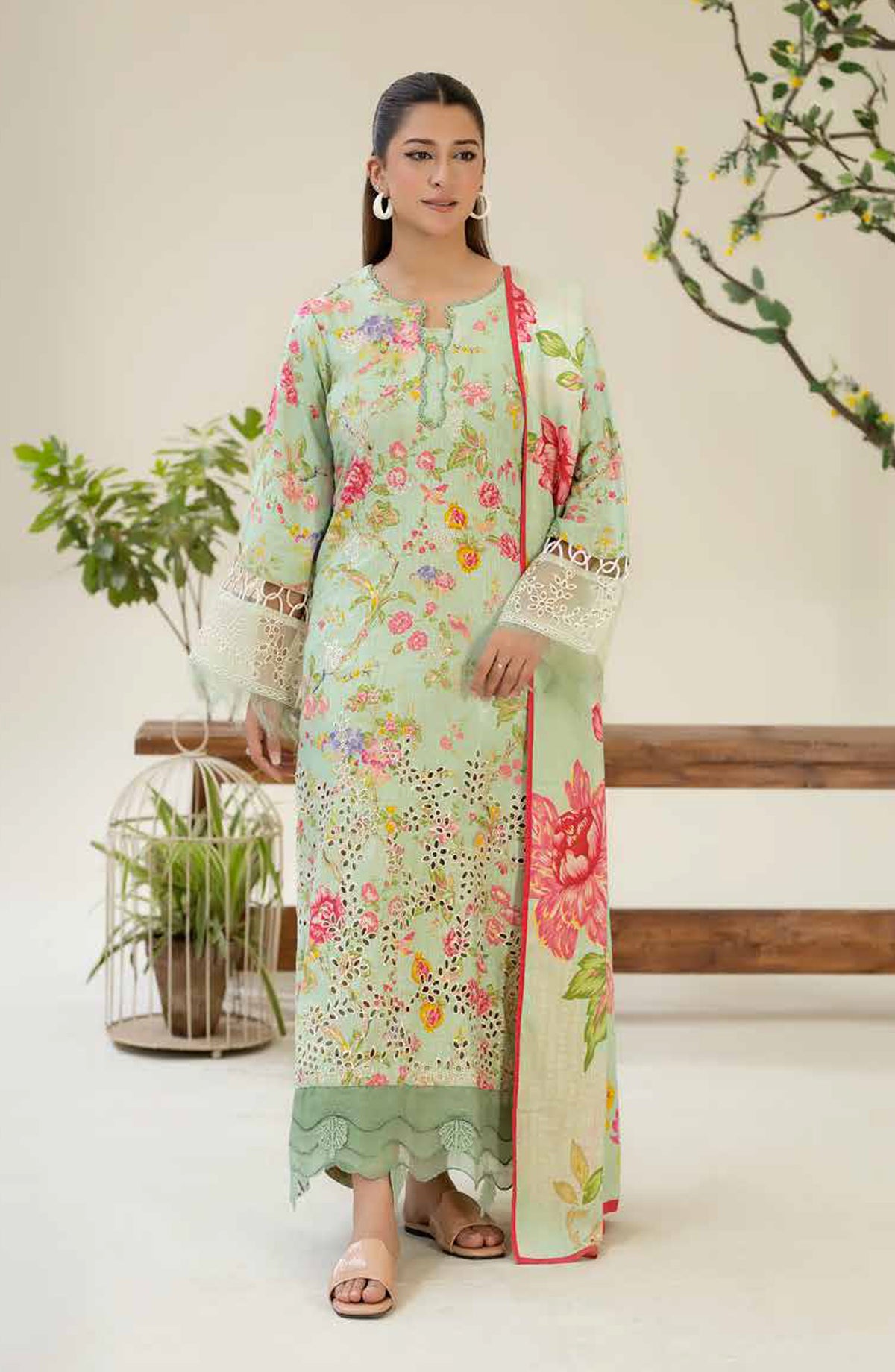 Ardin by Johra Printed & Embroidered Staple Jacquard Unstitched 3 Piece Suit - JW-258 - JH25ARDIN - Green - Winter Collection