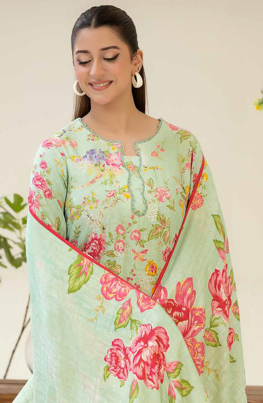 Ardin by Johra Printed & Embroidered Staple Jacquard Unstitched 3 Piece Suit - JW-258 - JH25ARDIN - Green - Winter Collection