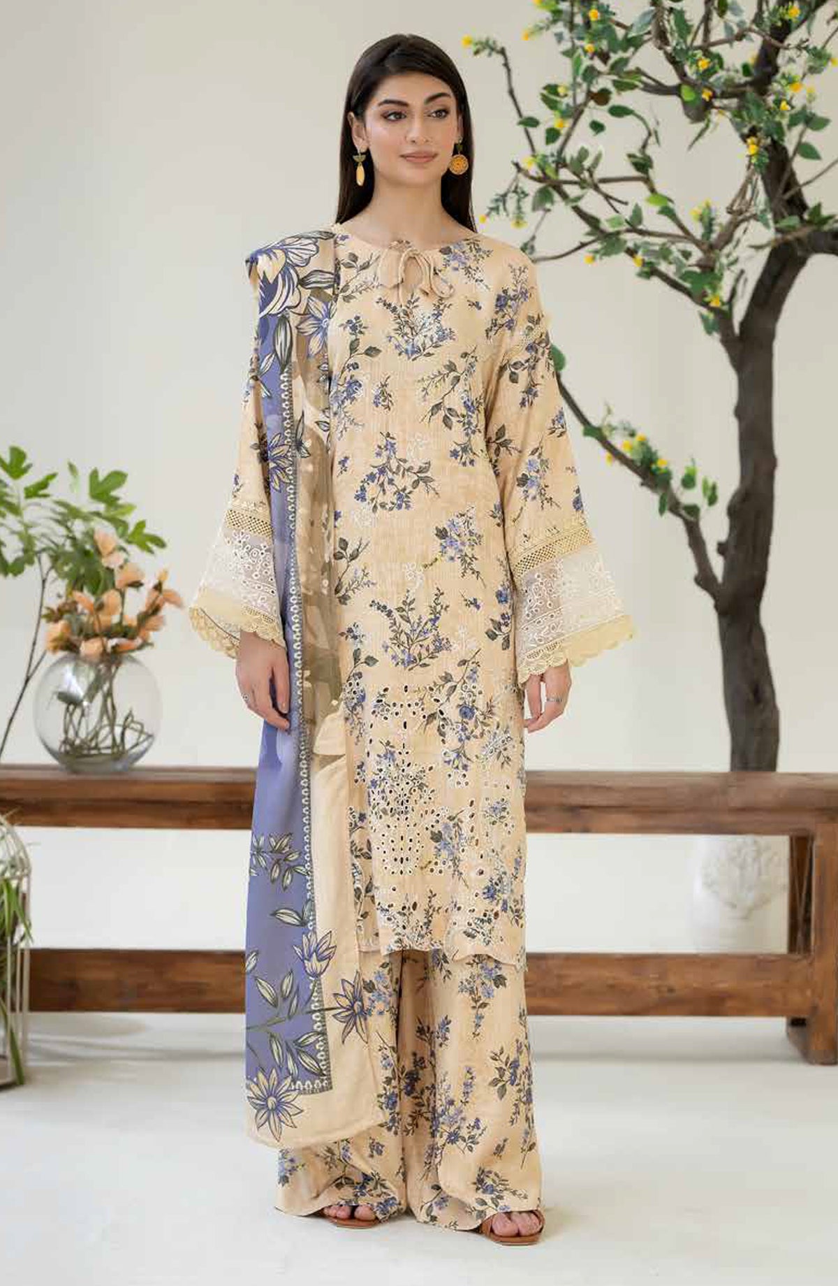 Ardin by Johra Printed & Embroidered Staple Jacquard Unstitched 3 Piece Suit - JW-256 - JH25ARDIN - Fawn - Winter Collection