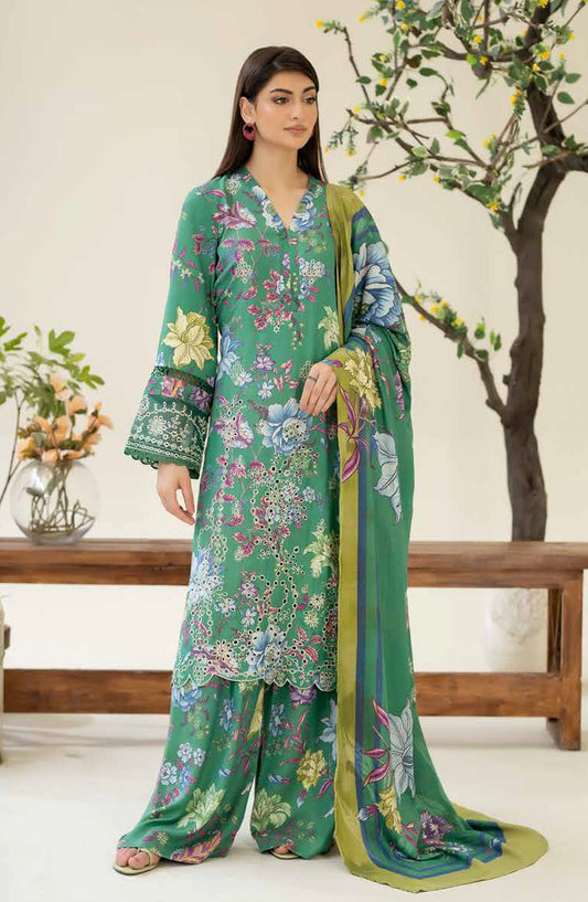 Ardin by Johra Printed & Embroidered Staple Jacquard Unstitched 3 Piece Suit - JW-255 - JH25ARDIN - Green - Winter Collection