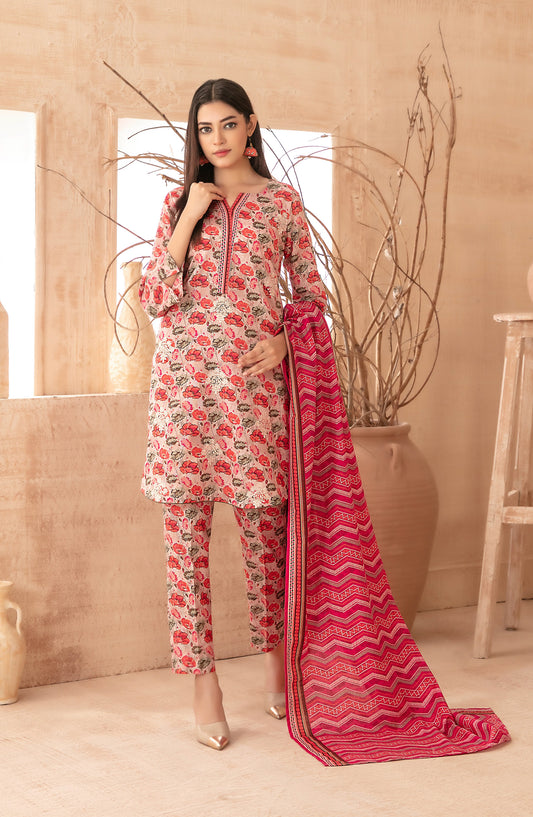 Areeka by Tawakkal Fabrics Embroidered Khaddar Unstitched 3 Piece Suit - D-5298 - TF25AKA - Pink - Winter Collection