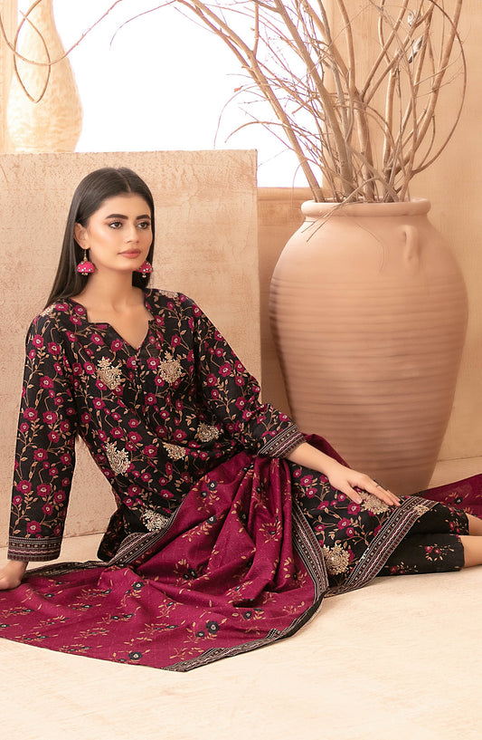 Areeka by Tawakkal Fabrics Embroidered Khaddar Unstitched 3 Piece Suit - D-5294 - TF25AKA - Pink - Winter Collection