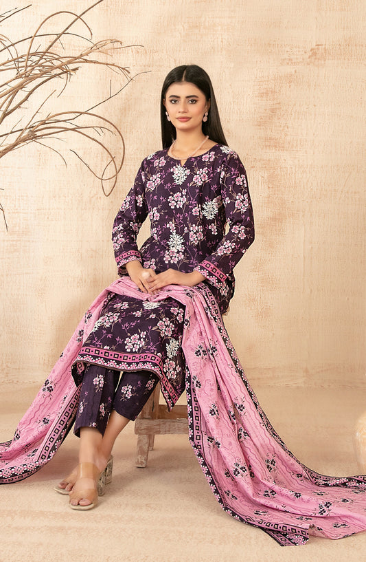 Areeka by Tawakkal Fabrics Embroidered Khaddar Unstitched 3 Piece Suit - D-5293 - TF25AKA - Purple - Winter Collection