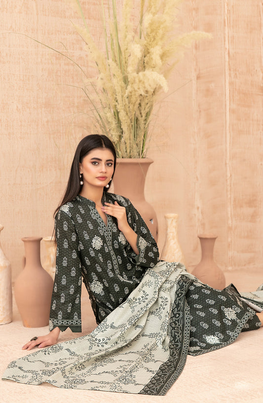 Areeka by Tawakkal Fabrics Embroidered Khaddar Unstitched 3 Piece Suit - D-5291 - TF25AKA - Grey - Winter Collection