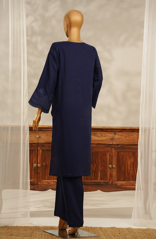 Aroha by Amna Khadija Embroidered Jacquard Stitched 2 Piece Suit - D-306 - AK25ROHA - Blue - Casual Collection