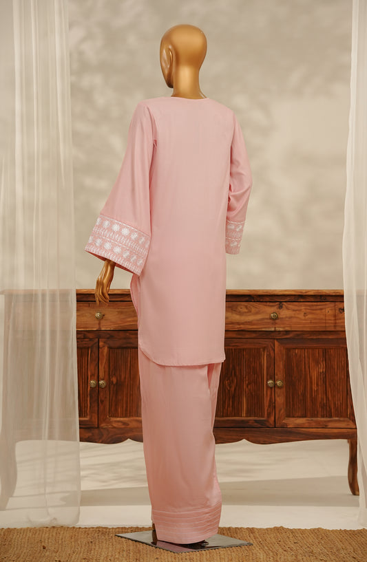 Aroha by Amna Khadija Embroidered Dobby Stitched 2 Piece Suit - D-326 - AK25ROHA - Pink - Casual Collection