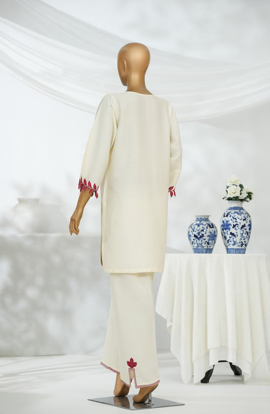 Aroha by Amna Khadija Embroidered Dobby Stitched 2 Piece Suit - D-336 - AK25ROHA - Fawn - Casual Collection
