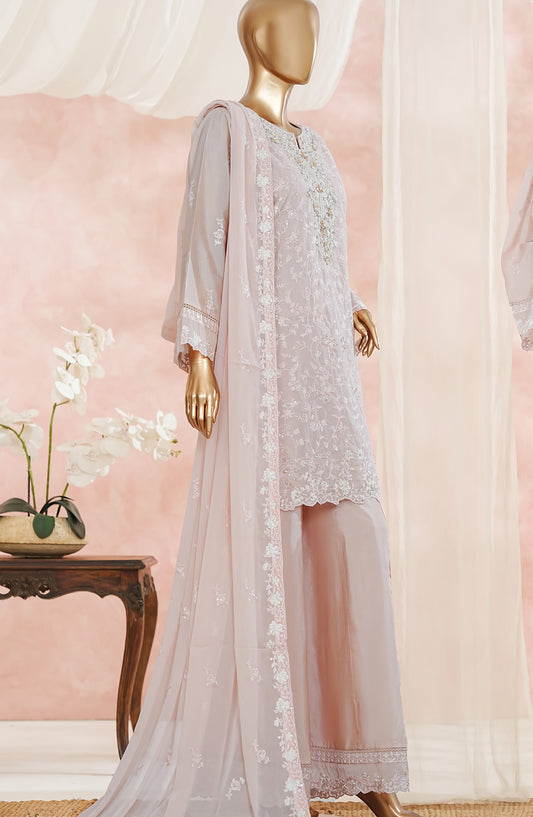 Aroma by Maria Fabrics Embroidered Pure Sheesha Silk Stitched 3 Piece Suit - 01 Mehak - MRF25ARM - Pink - Luxury Collection