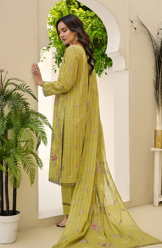 Arzoo by Al Karim Embroidered Lawn Unstitched 3 Piece Suit - Design-07 - AK26ARZ - Green - Summer Collection