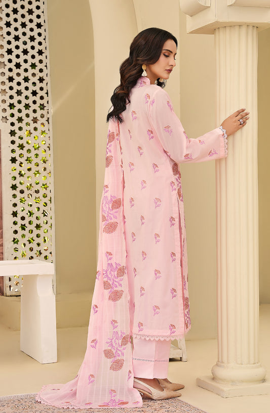 Arzoo by Al Karim Embroidered Lawn Unstitched 3 Piece Suit - Design-03 - AK26ARZ - Pink - Summer Collection