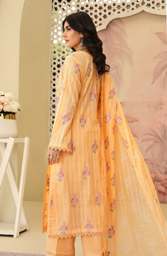 Arzoo by Al Karim Embroidered Lawn Unstitched 3 Piece Suit - Design-01 - AK26ARZ - Orange - Summer Collection