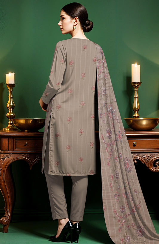 Arzoo by Al Karim Embroidered Lawn Unstitched 3 Piece Suit - D-09 - AK26RZO - Beige - Summer Collection