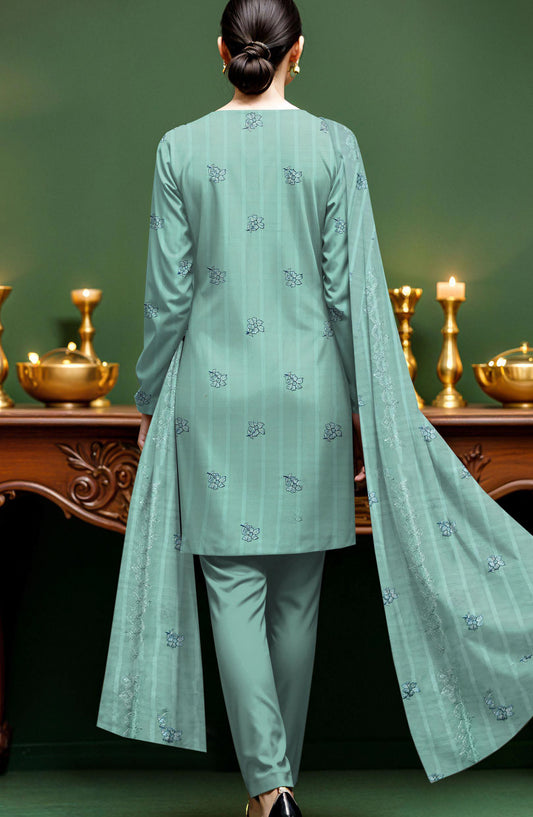 Arzoo by Al Karim Embroidered Lawn Unstitched 3 Piece Suit - D-07 - AK26RZO - Ferozi - Summer Collection