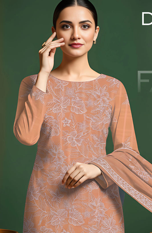 Arzoo by Al Karim Embroidered Lawn Unstitched 3 Piece Suit - D-04 - AK26RZO - Pink - Summer Collection