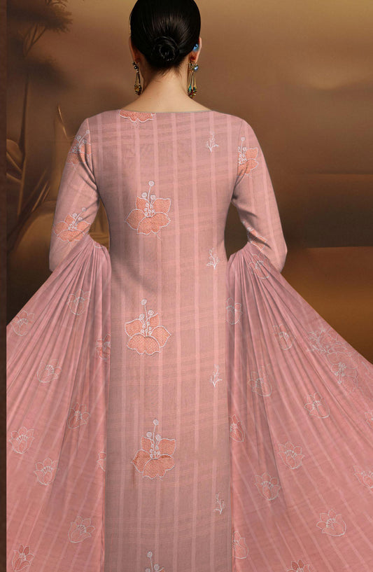 Arzoo by Al Karim Embroidered Lawn Unstitched 3 Piece Suit - D-03 - AK26AZOR - Pink - Summer Collection