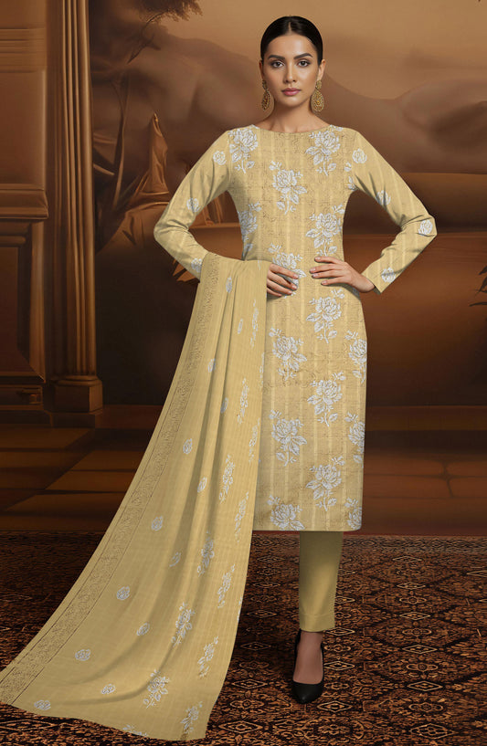 Arzoo by Al Karim Embroidered Lawn Unstitched 3 Piece Suit - D-01 - AK26AZOR - Yellow - Summer Collection