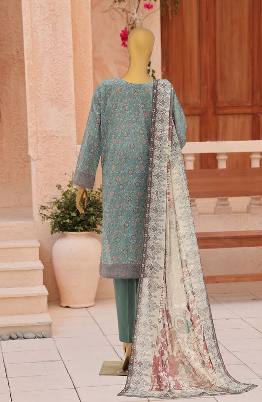 Asasa by HZ Embroidered Lawn Unstitched 3 Piece Suit - ASD-10 - HZ26PASS - Green - Summer Collection