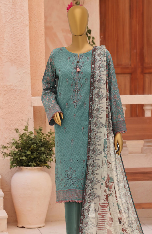 Asasa by HZ Embroidered Lawn Unstitched 3 Piece Suit - ASD-10 - HZ26PASS - Green - Summer Collection