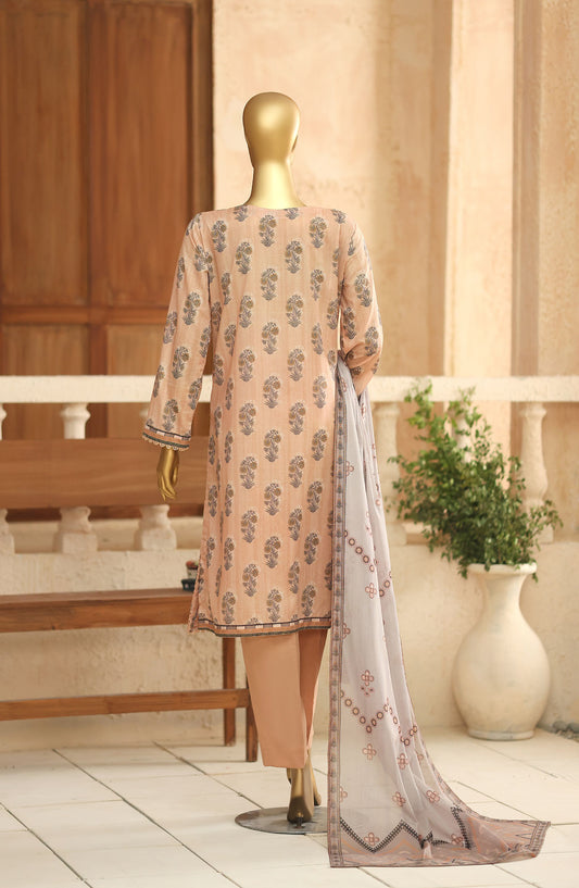 Asasa by HZ Embroidered Lawn Unstitched 3 Piece Suit - ASD-08 - HZ26PASS - Peach - Summer Collection