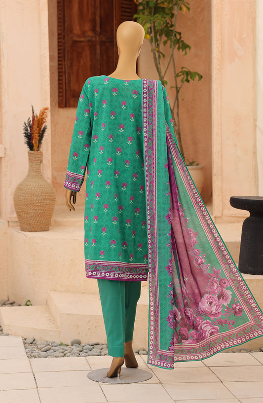 Asasa by HZ Embroidered Lawn Unstitched 3 Piece Suit - ASD-05 - HZ26PASS - Green - Summer Collection