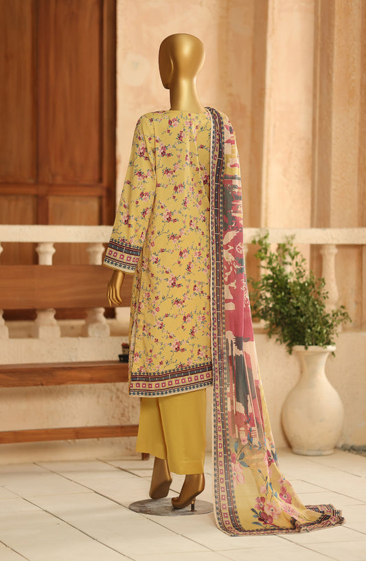 Asasa by HZ Embroidered Lawn Unstitched 3 Piece Suit - ASD-02 - HZ26PASS - Yellow - Summer Collection