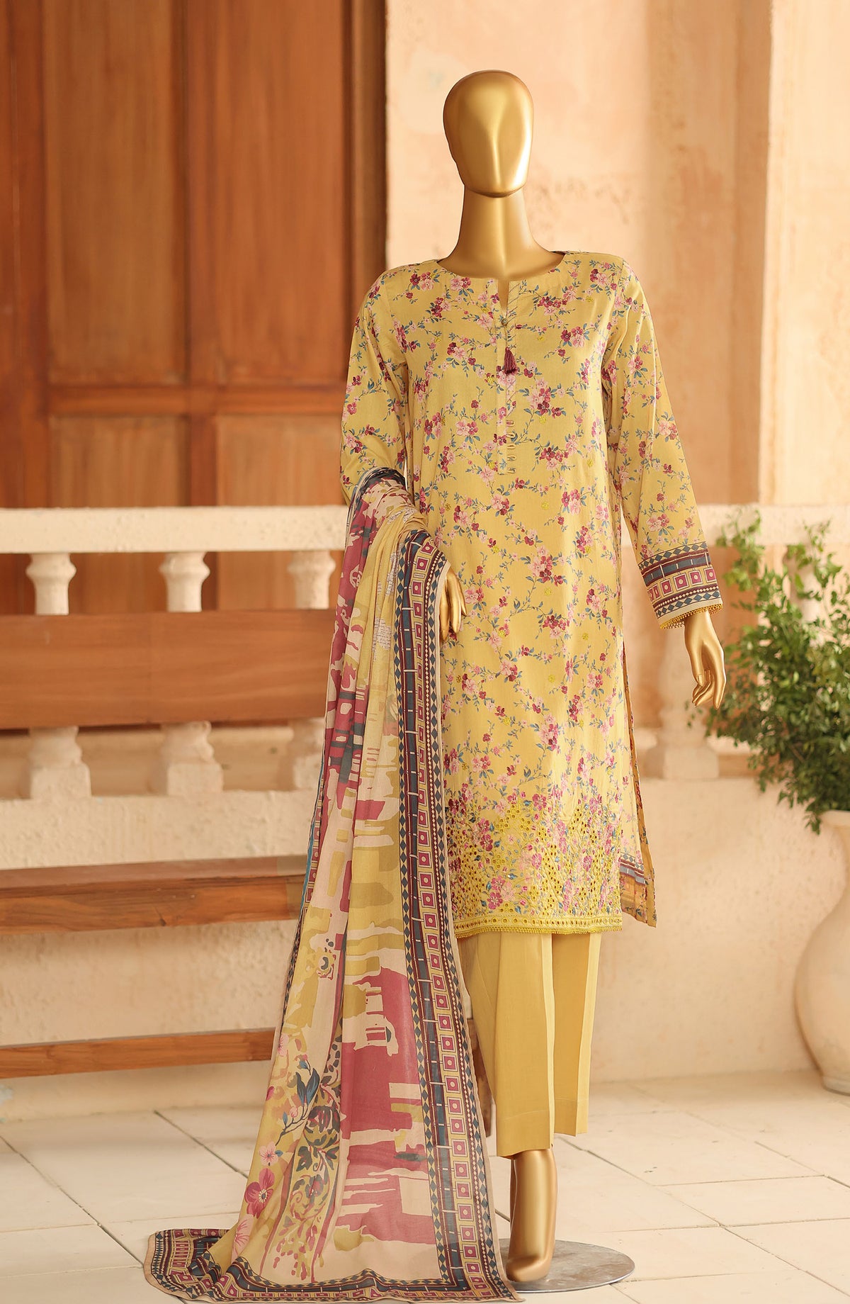 Asasa by HZ Embroidered Lawn Unstitched 3 Piece Suit - ASD-02 - HZ26PASS - Yellow - Summer Collection