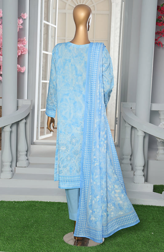 Asasa by HZ Textiles Embroidered Lawn Unstitched 3 Piece Suit - AEC-611 - HZ26ASA - Sky Blue - Summer Collection