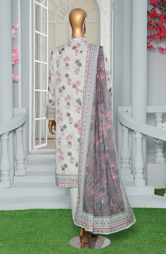Asasa by HZ Textiles Embroidered Lawn Unstitched 3 Piece Suit - AEC-610 - HZ26ASA - White - Summer Collection