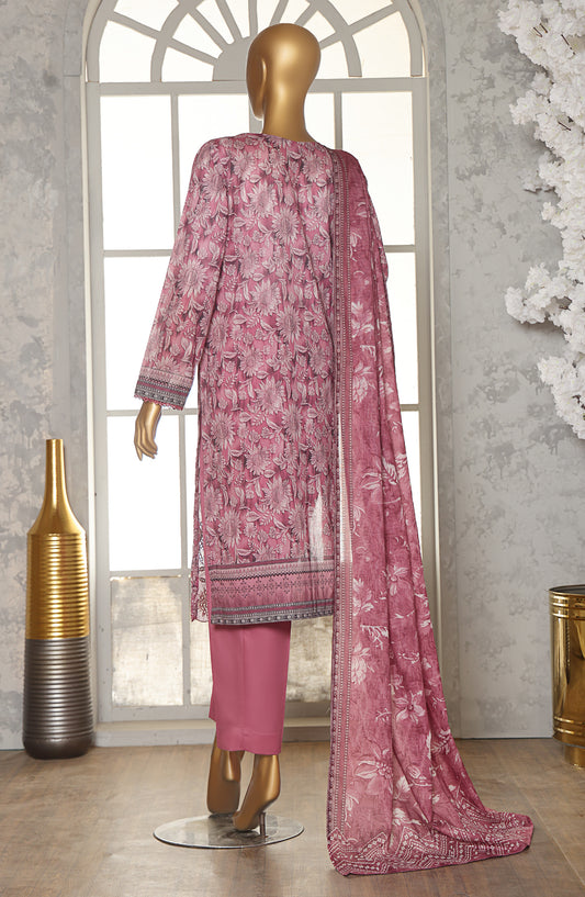 Asasa by HZ Textiles Embroidered Lawn Unstitched 3 Piece Suit - AEC-609 - HZ26ASA - Pink - Summer Collection