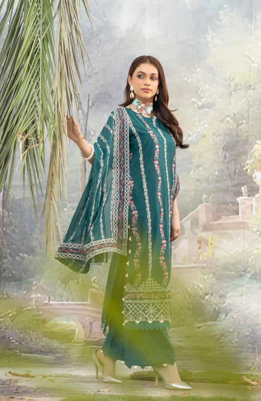Astoria by Aalaya Embroidered Lawn Unstitched 3 Piece Suit - D-04 - ALY26ASO - Teal - Summer Collection