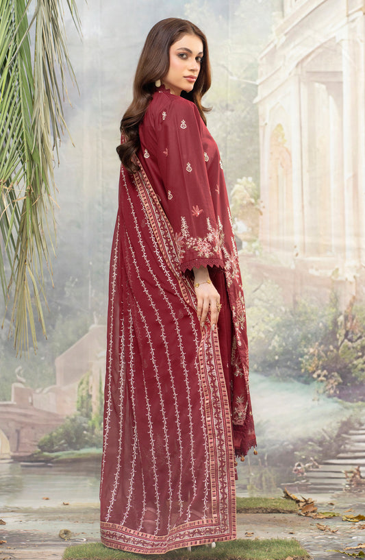 Astoria by Aalaya Embroidered Lawn Unstitched 3 Piece Suit - D-03 - ALY26ASO - Maroon - Summer Collection