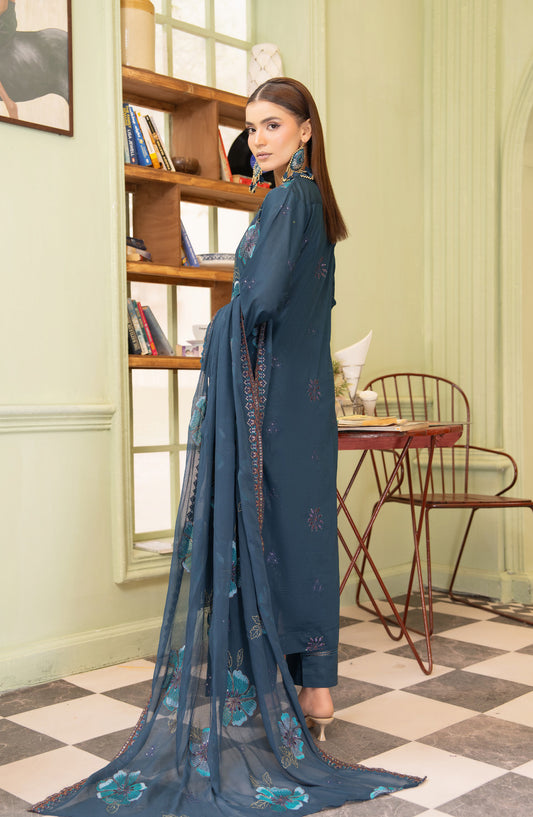 Aura by Aalaya Embroidered Lawn Unstitched 3 Piece Suit - Design-08 - ALY26AR - Blue - Summer Collection