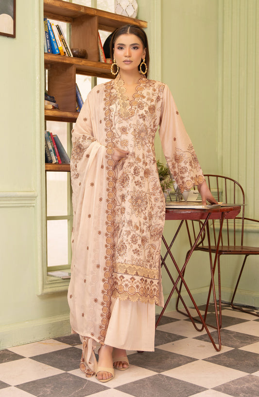 Aura by Aalaya Embroidered Lawn Unstitched 3 Piece Suit - Design-06 - ALY26AR - Peach - Summer Collection
