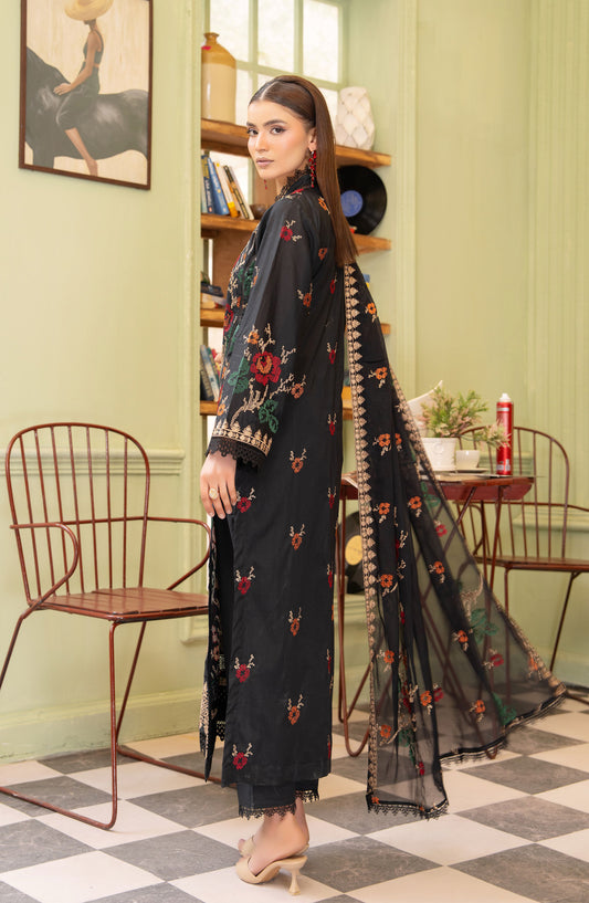 Aura by Aalaya Embroidered Lawn Unstitched 3 Piece Suit - Design-04 - ALY26AR - Black - Summer Collection
