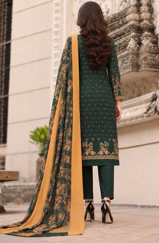 Aveline by Amna Khadija Printed Supreme Wool Unstitched 3 Piece Suit - AKAW-09 - AM26VLN - Green - Winter Collection