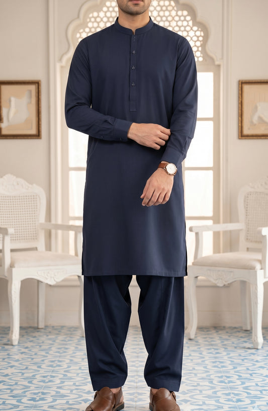 Avenue by Bin Yameen Unstitched Wash N Wear Mens Collection BY26ANU NAVY BLUE