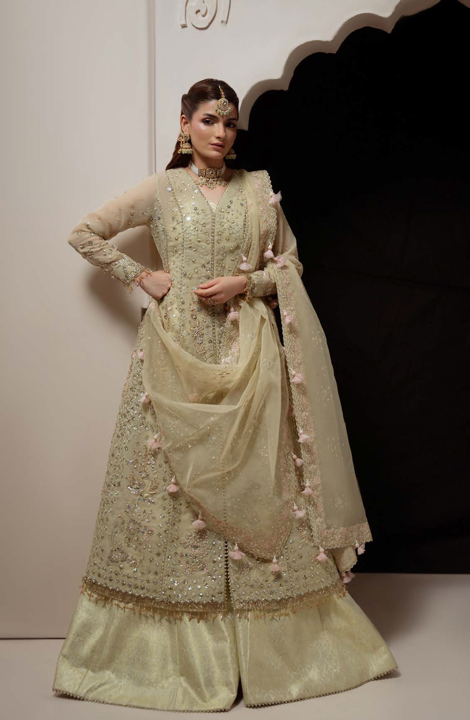 Aylin Ember Embroidered Organza Unstitched 3 Piece Suit - D-02 Reverie - AYL26EM - Green - Festive Collection