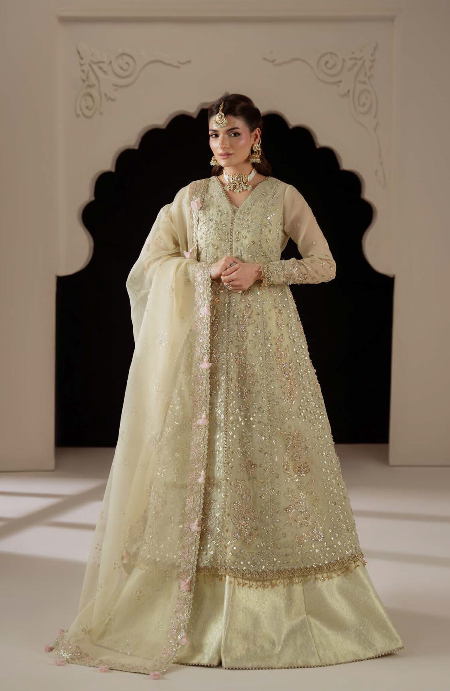 Aylin Ember Embroidered Organza Unstitched 3 Piece Suit - D-02 Reverie - AYL26EM - Green - Festive Collection
