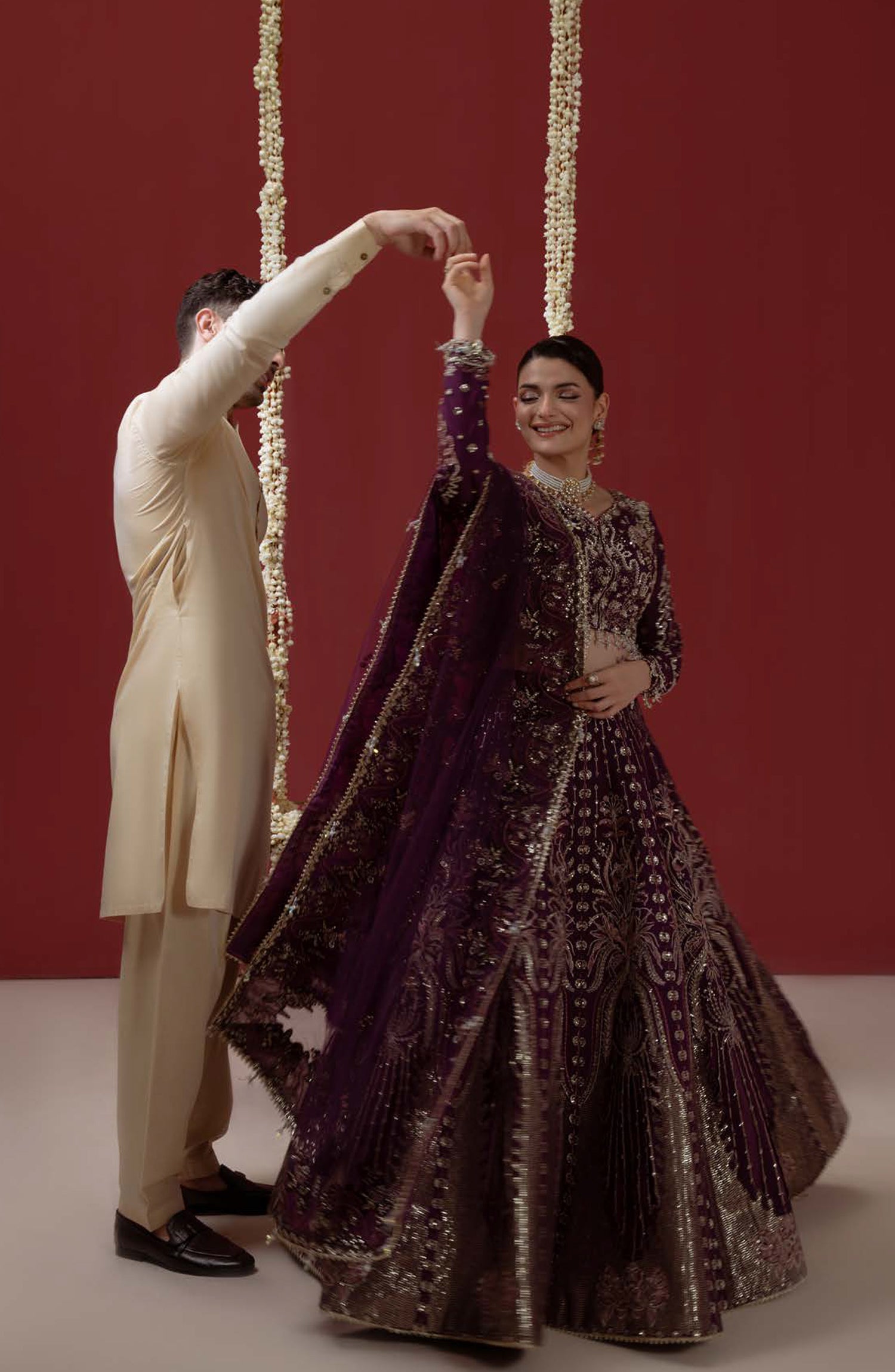 Aylin Ember Embroidered Organza Unstitched 3 Piece Suit - D-05 Ethereal - AYL26EM - Purple - Festive Collection
