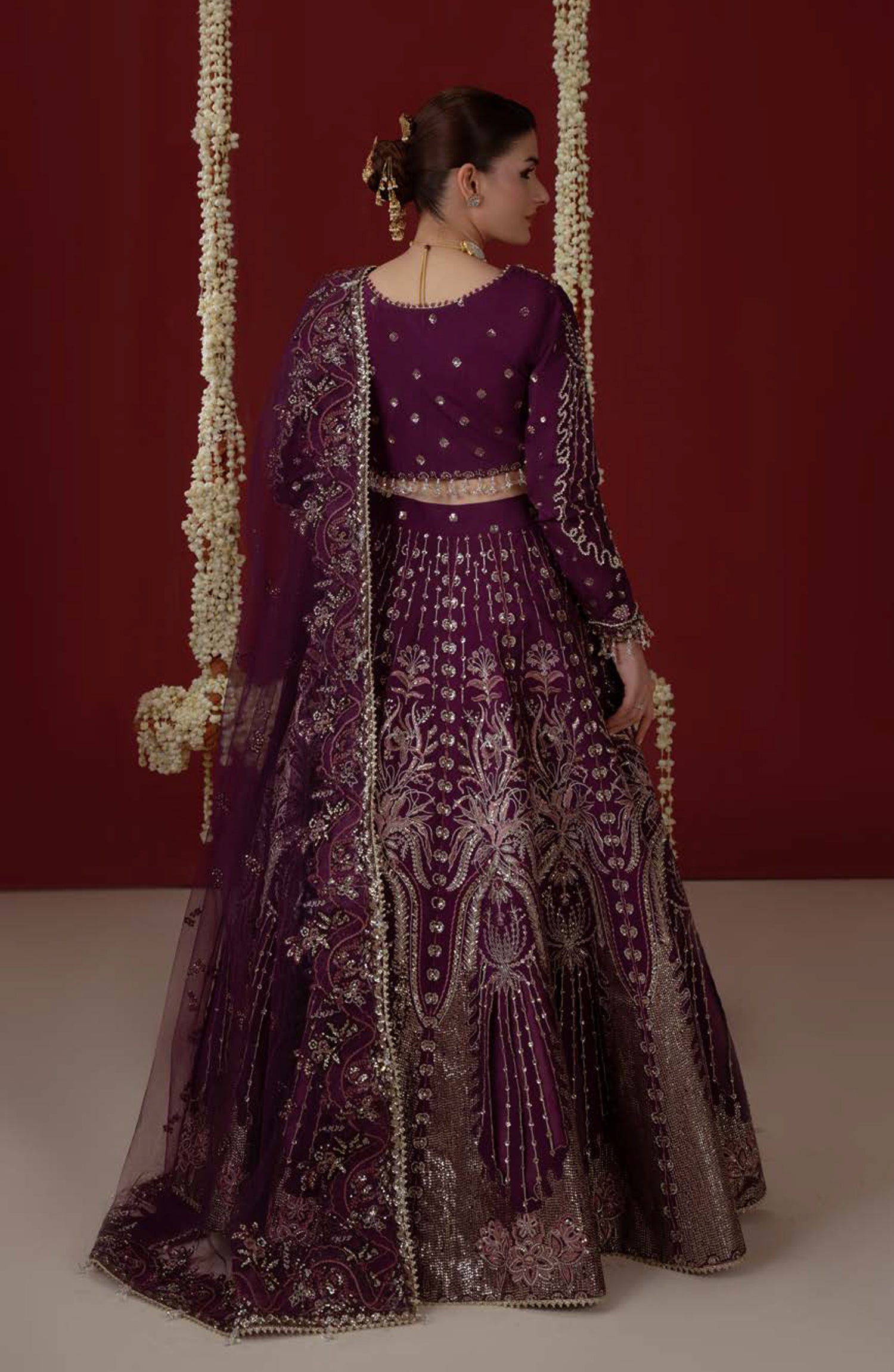 Aylin Ember Embroidered Organza Unstitched 3 Piece Suit - D-05 Ethereal - AYL26EM - Purple - Festive Collection