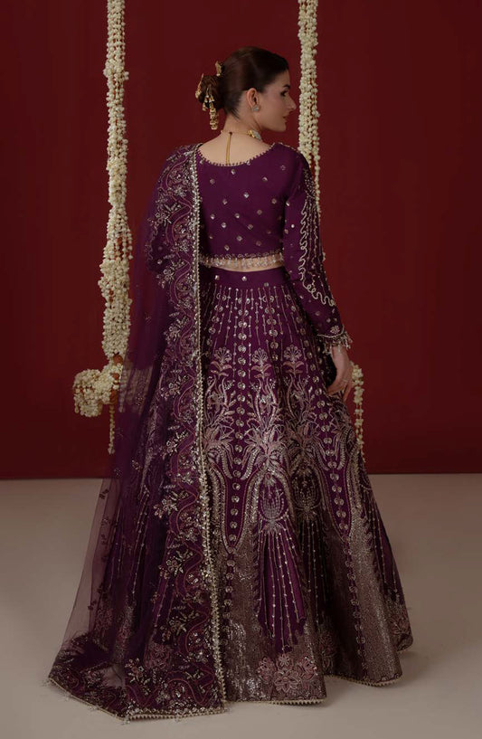 Aylin Ember Embroidered Organza Unstitched 3 Piece Suit - D-05 Ethereal - AYL26EM - Purple - Festive Collection