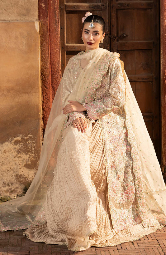 Aylin Ember Embroidered Zari Unstitched 3 Piece Suit - 08 Dreamgold - AYL25EMF - Beige - Festive Collection