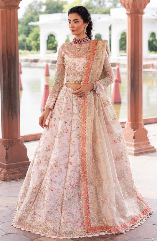 Aylin Ember Embroidered Organza Unstitched 3 Piece Suit - 04 Silkstone - AYL25EMF - White - Festive Collection