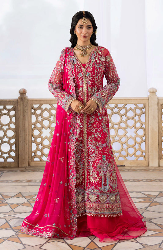 Aylin Ember Embroidered Organza Unstitched 3 Piece Suit - 03 Fuchsia - AYL25EMF - Pink - Festive Collection
