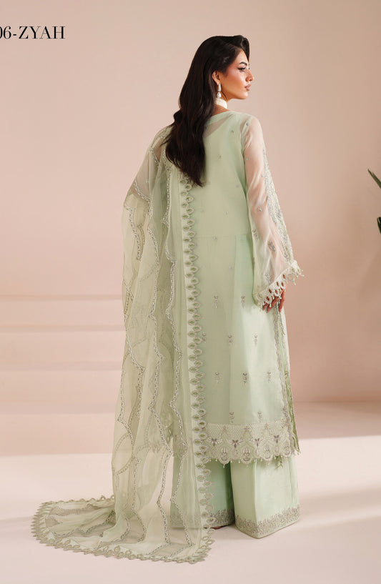 Aymal by Alizeh Embroidered Chiffon Unstitched 3 Piece Suit - 4068-ZYAH - ALZ26AML - Green - Festive Collection